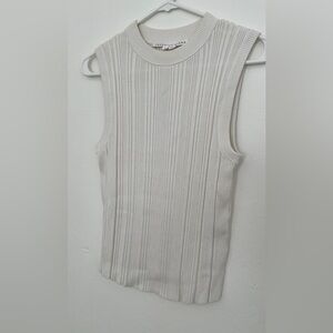 Veronica Beard ribbed tank, size medium. Cream colored.